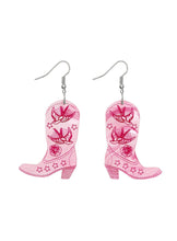 Load image into Gallery viewer, Pink Cowgirl Necklace &amp; Earrings

