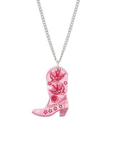 Load image into Gallery viewer, Pink Cowgirl Necklace &amp; Earrings
