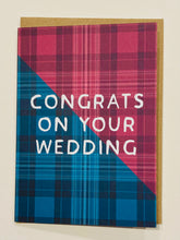 Load image into Gallery viewer, Tartan card with 'Congrats on your wedding' text
