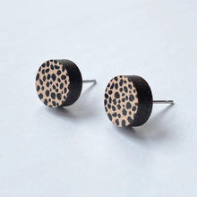 Load image into Gallery viewer, Leopard Print Circle Stud Earrings
